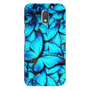 Силиконовый бампер с картинкой животных для Motorola MOTO E3 (Крылья бабочек)