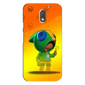 Чехол Бравл Старс для Motorola MOTO E3 (LEON в кофте)
