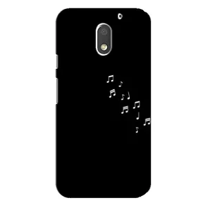 Чохол з картинками на чорному фоні для Motorola MOTO E3 (Ноти)