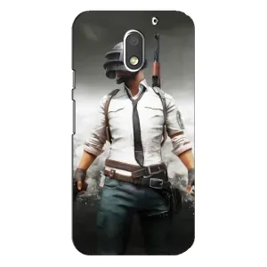 Силиконовый чехол с картинкой "Герой Pubg" на Motorola MOTO E3 (Пабг)