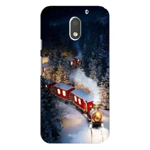 Силіконовий бампер на різдво для Motorola MOTO E3 (Потяг)