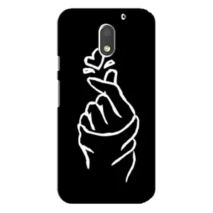 Чехлы (Знак сердечка) на Motorola MOTO E3 (Сердце на черном)