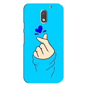 Чехлы (Знак сердечка) на Motorola MOTO E3 (Сердце на синем)