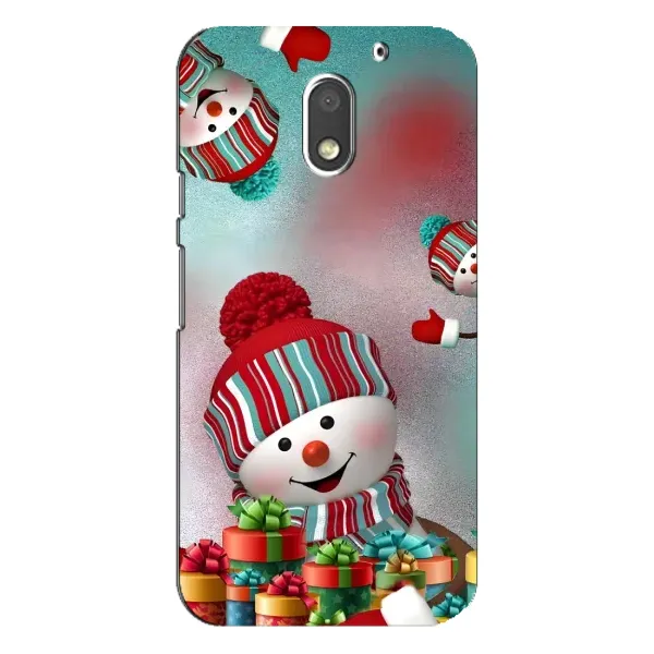 Чехол с рисунком «Снеговик в шапке» для Motorola MOTO E3 Чехол с рисунком «Снеговик в шапке» для Motorola MOTO E3