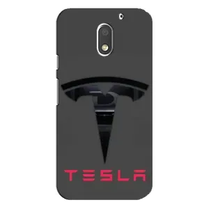 Силіконовий бампер з картинкою машини на Motorola MOTO E3 (Logo TESLA)
