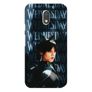 Чохол з картинкою Венсдей на Motorola MOTO E3 (Вендсдей з ушками)