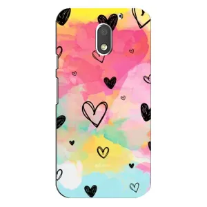 Чехлы с тематикой "Маленькие Сердечки" на Motorola MOTO E3 (Яркие сердечки)