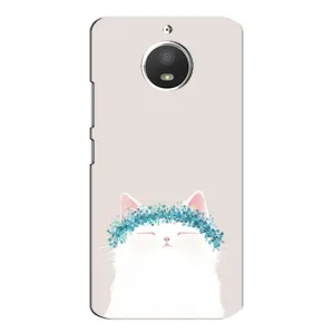 Чехол на тематику: Коты для Motorola MOTO E4 (Белый котик)