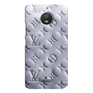 Текстурный Чехол Louis Vuitton для Моторола Мото Е4 (Белый ЛВ)