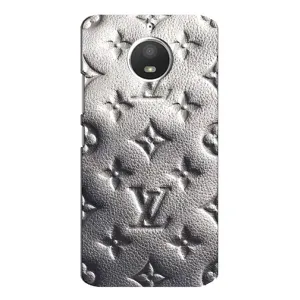 Текстурный Чехол Louis Vuitton для Моторола Мото Е4 (Бежевый ЛВ)
