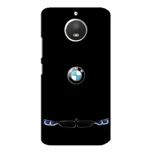 Силиконовый бампер с картинкой машины на Motorola MOTO E4 (Черный BMW)