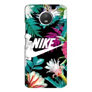 Силіконовый Чохол на Motorola MOTO E4 з картинкою НАЙК (Квітковий Nike)