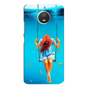 Чохол Стильні дівчата на Motorola MOTO E4 (Дівчина на гойдалці)