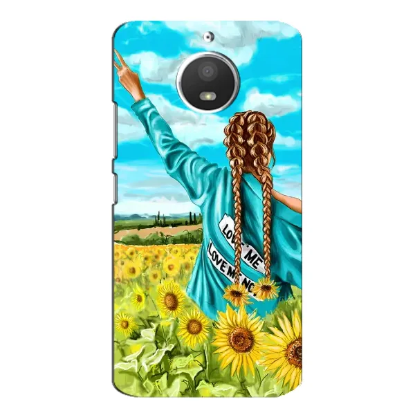 Чехол с рисунком «Девушка на поле» для Motorola MOTO E4 Чехол с рисунком «Девушка на поле» для Motorola MOTO E4