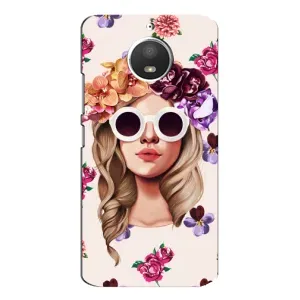 Чохол з картинкою Модні Дівчата Motorola MOTO E4 (Дівчина в окулярах)