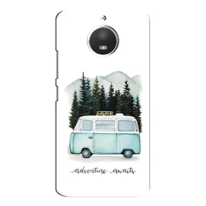 Силиконовый бампер с картинкой машины на Motorola MOTO E4 (Домик на колесах)