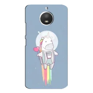 Чехол Unicorn на Motorola MOTO E4 (Единорог космонавт)