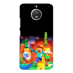 Чехлы для Motorola MOTO E4 (Персонажи Майн Крафт) (Герой Майнкрафт)