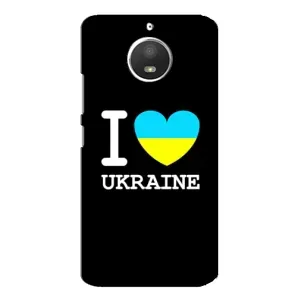 Чехол с Украинской символикой на Моторола Мото Е4 (I Love Ukraine)