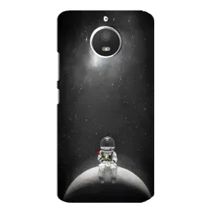 Силиконовый Чехол с принтом "Космонавты" на Motorola MOTO E4 (Космонавт романтик)