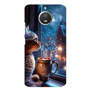 Чехлы на Новый Год Motorola MOTO E4 (Кот новогодний)