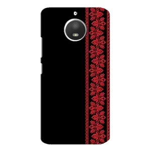 Силиконовый Чехол на Motorola MOTO E4 (Красная Вышиванка)