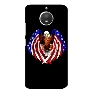 Чехол Флаг USA для Motorola MOTO E4 (Крылья США)
