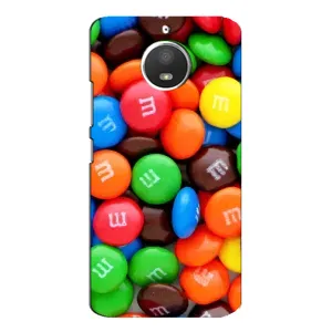 Чехол с изображением вкусной еды для Motorola MOTO E4 (Разноцветные M&M'S)