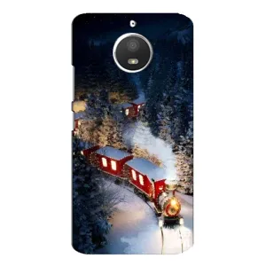 Силіконовий бампер на різдво для Motorola MOTO E4 (Потяг)