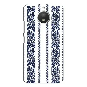 Силиконовый Чехол на Motorola MOTO E4 с картинкой Вышиванки (Синяя вышиванка)
