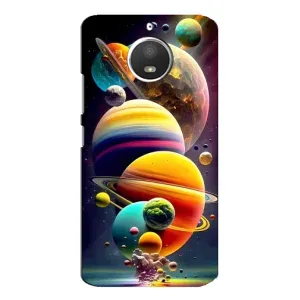 Чехол (ТПУ) с планетами на Motorola MOTO E4 (Солнечна система)