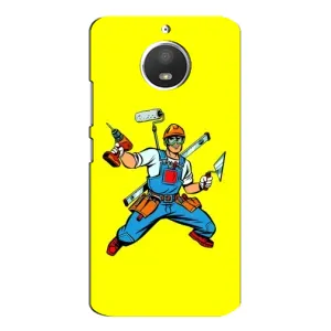 Силиконовый бампер (Работники) на Motorola MOTO E4 (Строитель)
