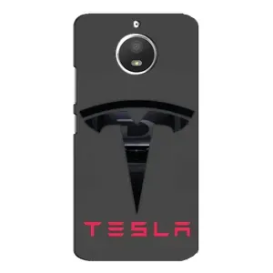 Силиконовый бампер с картинкой машины на Motorola MOTO E4 (Logo TESLA)