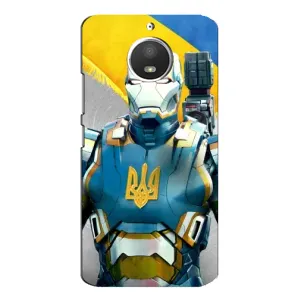 Силиконовый Чехол на Motorola MOTO E4 (Я-Украина) (Украинский робокоп)
