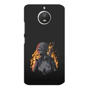 Силиконовый чехол с картинкой "Герой Pubg" на Motorola MOTO E4 (В огне)