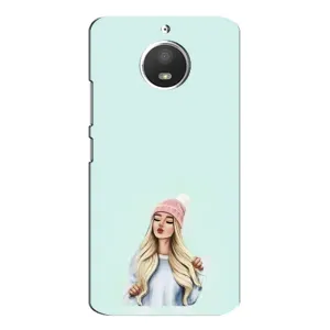 Силіконовый Чохол на Motorola MOTO E4 з картинкой Модных девушек (В шапці)
