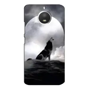 Чехол с Волком на Motorola MOTO E4 (Волк и луна)