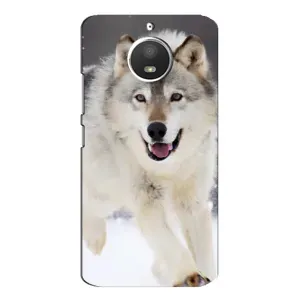 Чехол с Волком на Motorola MOTO E4 (Волк на снегу)