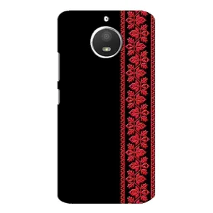 Силиконовый Чехол на Motorola MOTO E4 с картинкой Вышиванки (Вышиванка на черном)