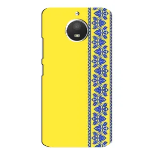 Силиконовый Чехол на Motorola MOTO E4 (Вышиванка на желтом)