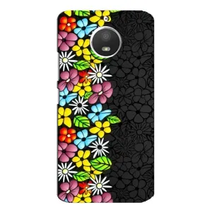 Чехол с Цветами для Motorola MOTO E4 (Яркие цветы)