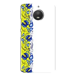 Силиконовый Чехол на Motorola MOTO E4 с картинкой Вышиванки (Желто-синяя вышиванка)