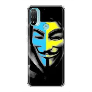 Чехол с Украинской символикой на Моторола Мото Е40 (Анонимус патриот)
