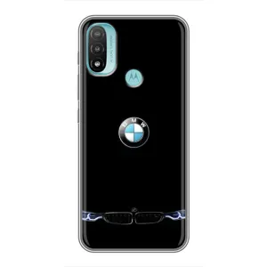 Силиконовый бампер с картинкой машины на Motorola MOTO E40 (Черный BMW)