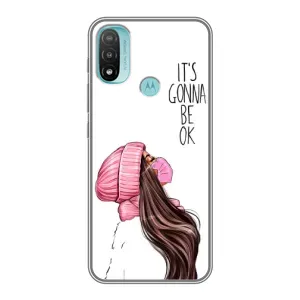 Чехол Стильные девушки на Motorola MOTO E40 (Девушка в маске)