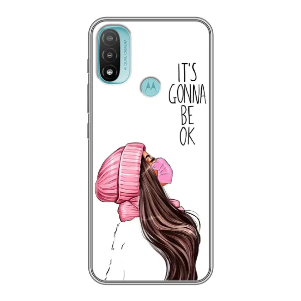 Чохол з малюнком «Дівчина в масці» для Motorola MOTO E40 Чохол з малюнком «Дівчина в масці» для Motorola MOTO E40