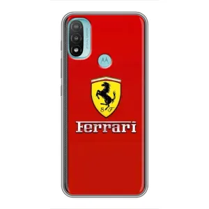 Силиконовый бампер с картинкой машины на Motorola MOTO E40 (Ferrari Logo)