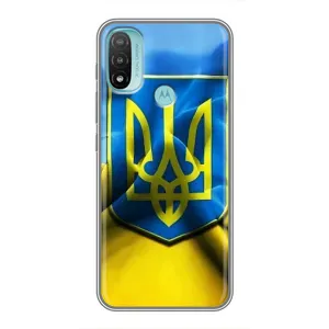 Чехол с картинкой (Патриотический ГЕРБ) на Motorola MOTO E40 (Герб и Флаг Украины)