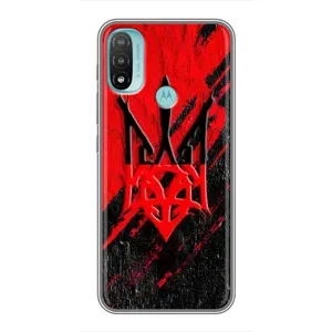 Чехлы УПА (Красно-Чёрный) на Motorola MOTO E40 (Герб в цвете УПА)