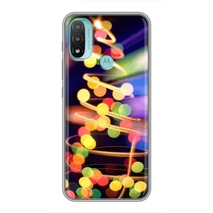Чохол новорічна ялинка на Motorola MOTO E40 (Гірлянди)